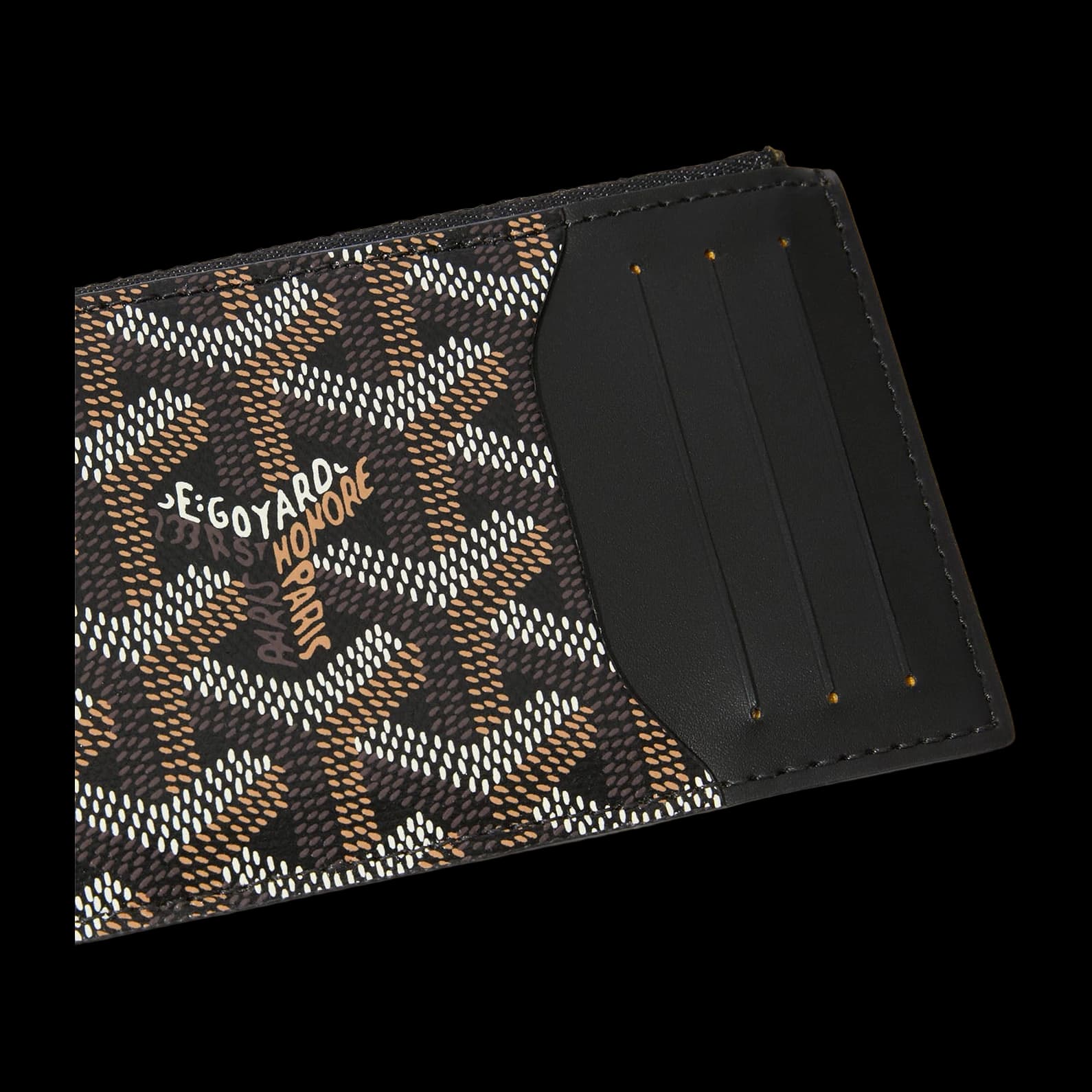 Bourbon zipped card holder, Black, image 3 of 3